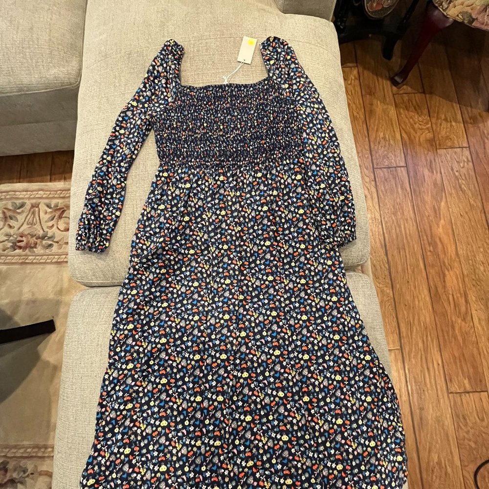 Boden Smocked  Jersey Midi Dress NWT